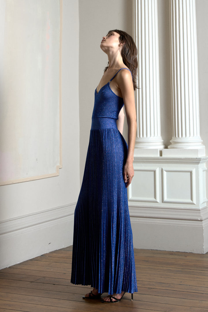Chanel Royal Blue and Silver Knit Dress by Virginie Viard (c. 2022)