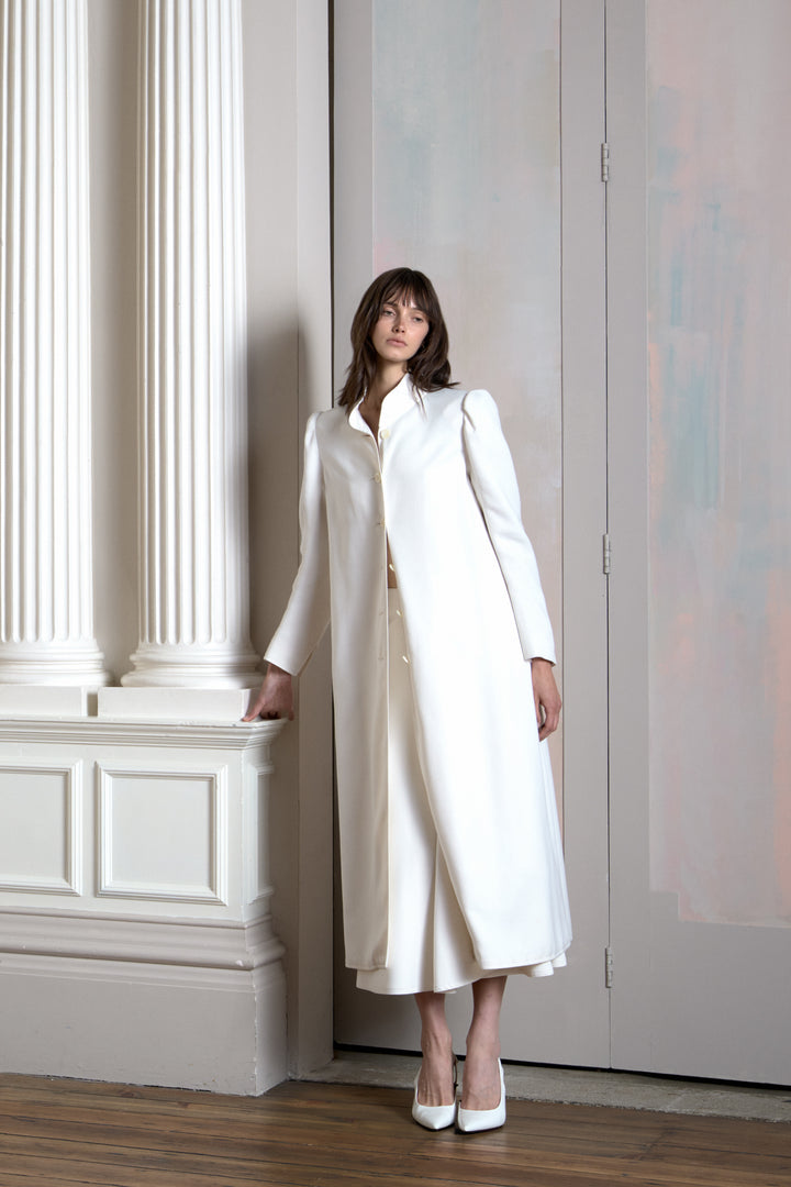 Chloé White Wool Coat and Skirt Ensemble (c. 1980s)