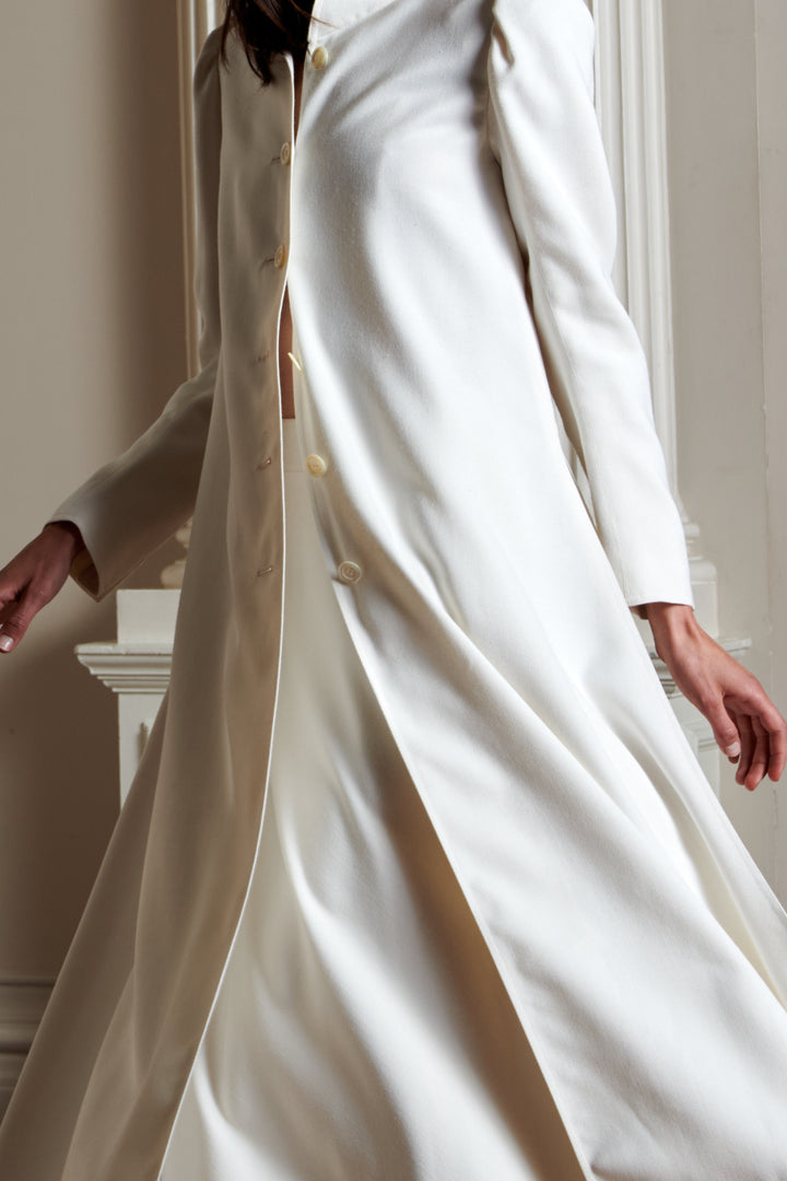 Chloé White Wool Coat and Skirt Ensemble (c. 1980s)