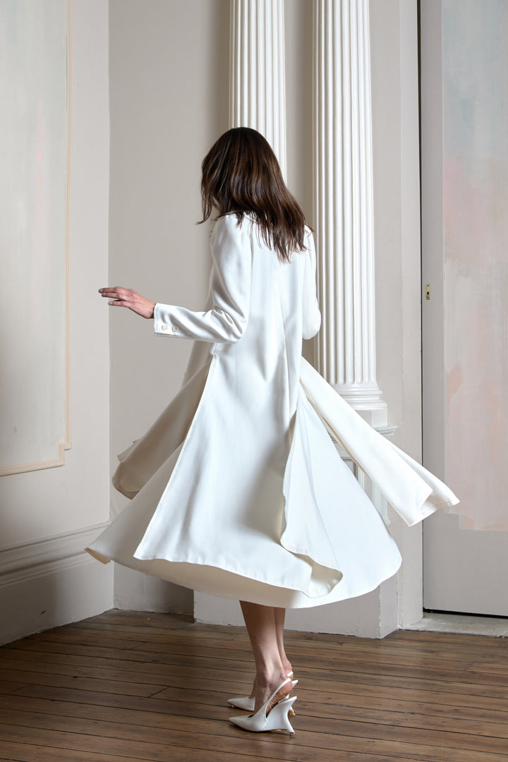 Chloé White Wool Coat and Skirt Ensemble (c. 1980s)