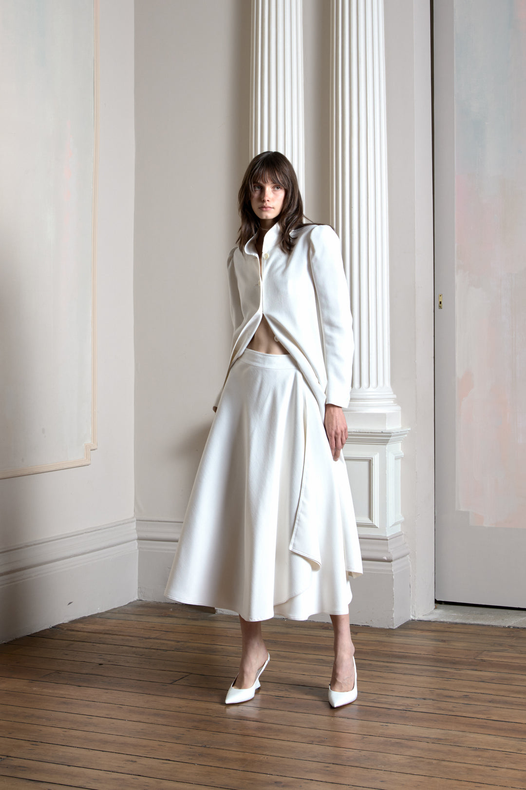 Chloé White Wool Coat and Skirt Ensemble (c. 1980s)