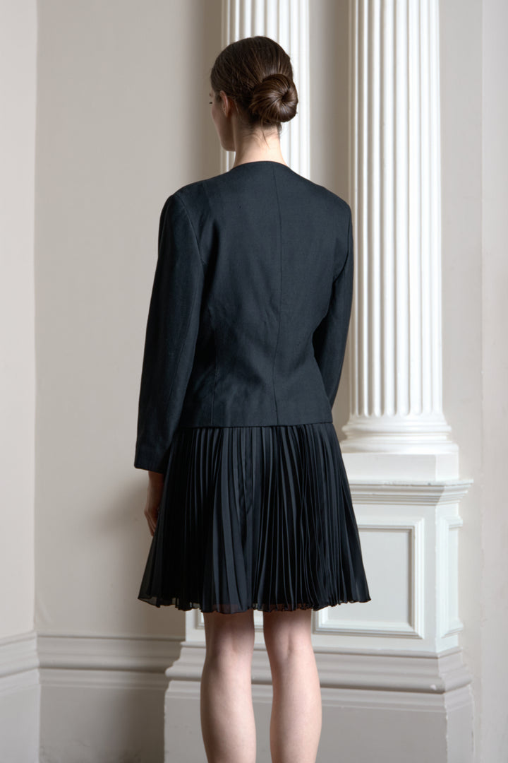 Christian Dior Black Linen Seahorse Jacket by Marc Bohan (SS 1989)