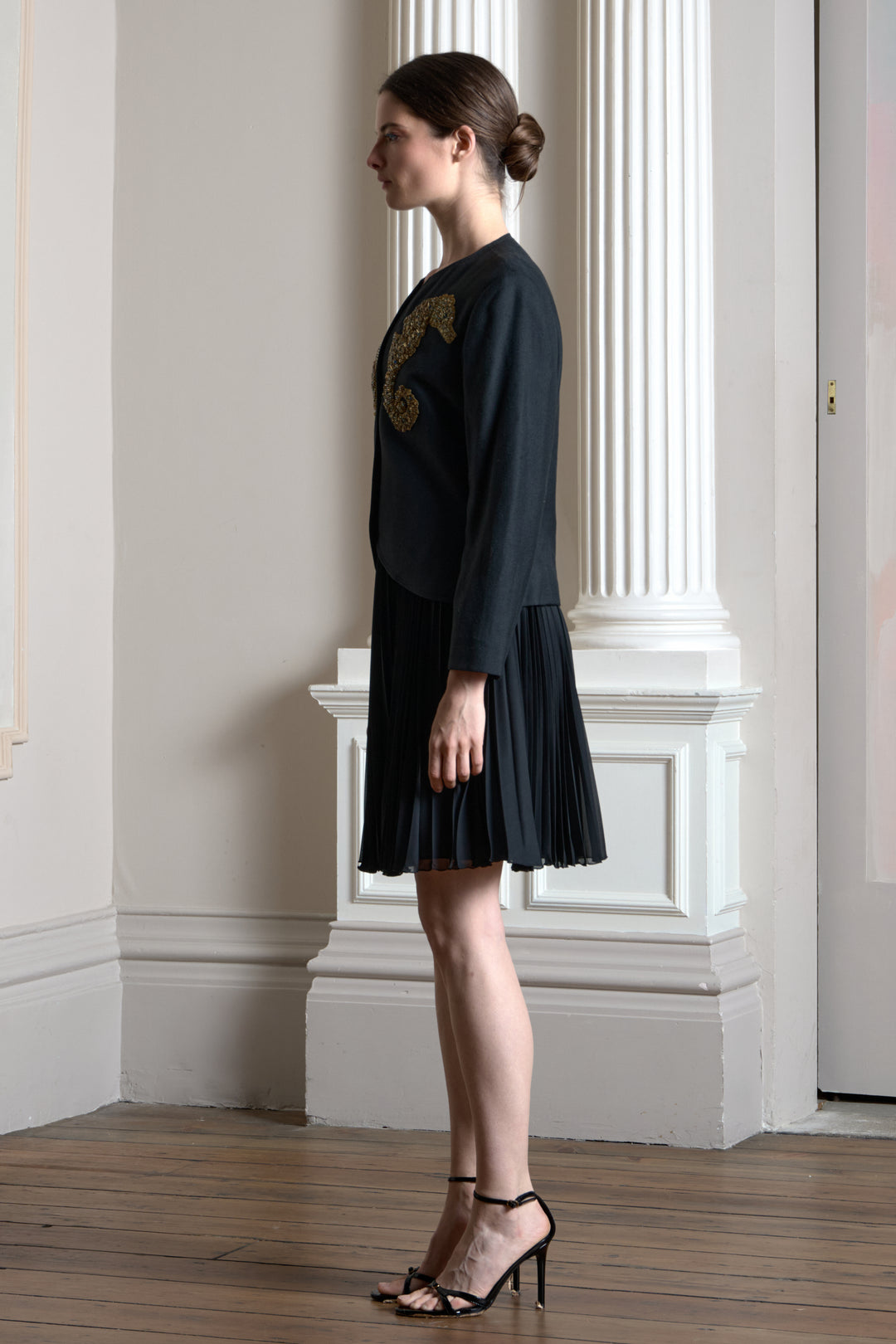 Christian Dior Black Linen Seahorse Jacket by Marc Bohan (SS 1989)
