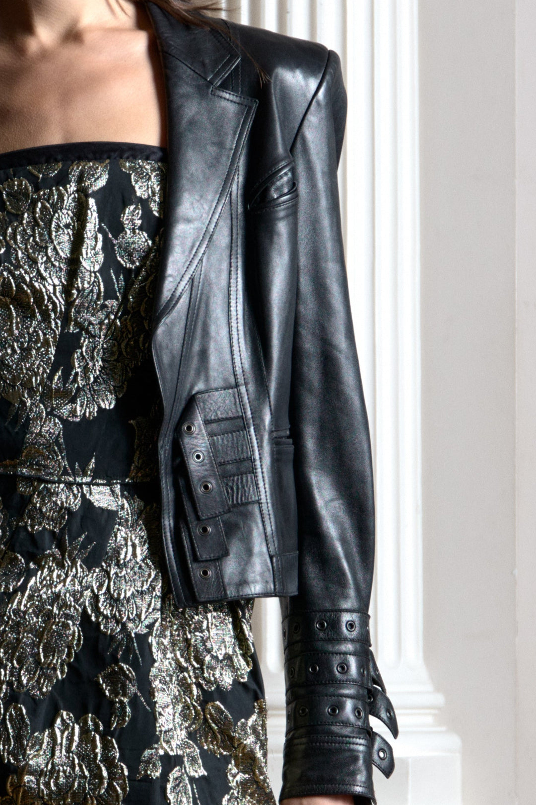 Christian Dior Black Lambskin Bondage Jacket by John Galliano (AW 2003)