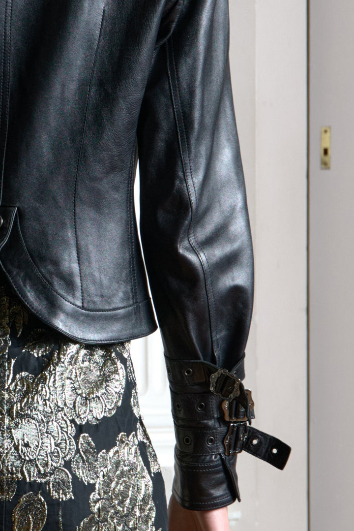 Christian Dior Black Lambskin Bondage Jacket by John Galliano (AW 2003)