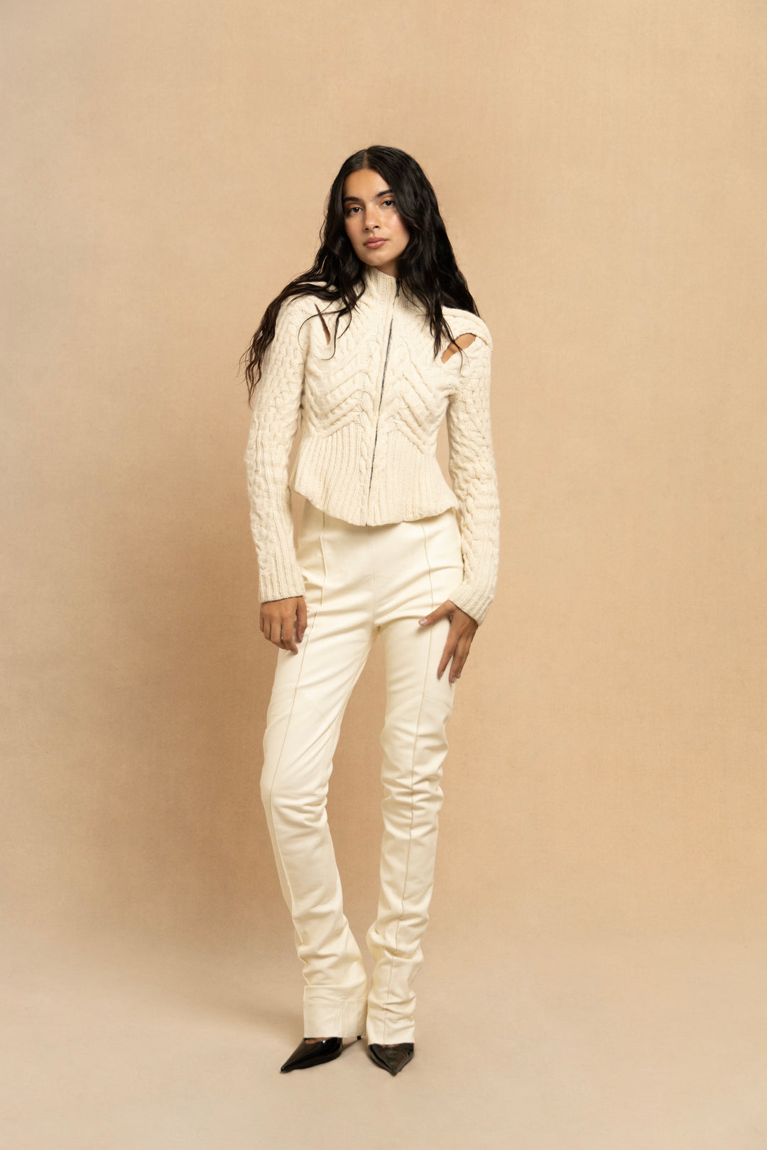 John Galliano Cream Anatomical Knit Jacket (AW 1990)