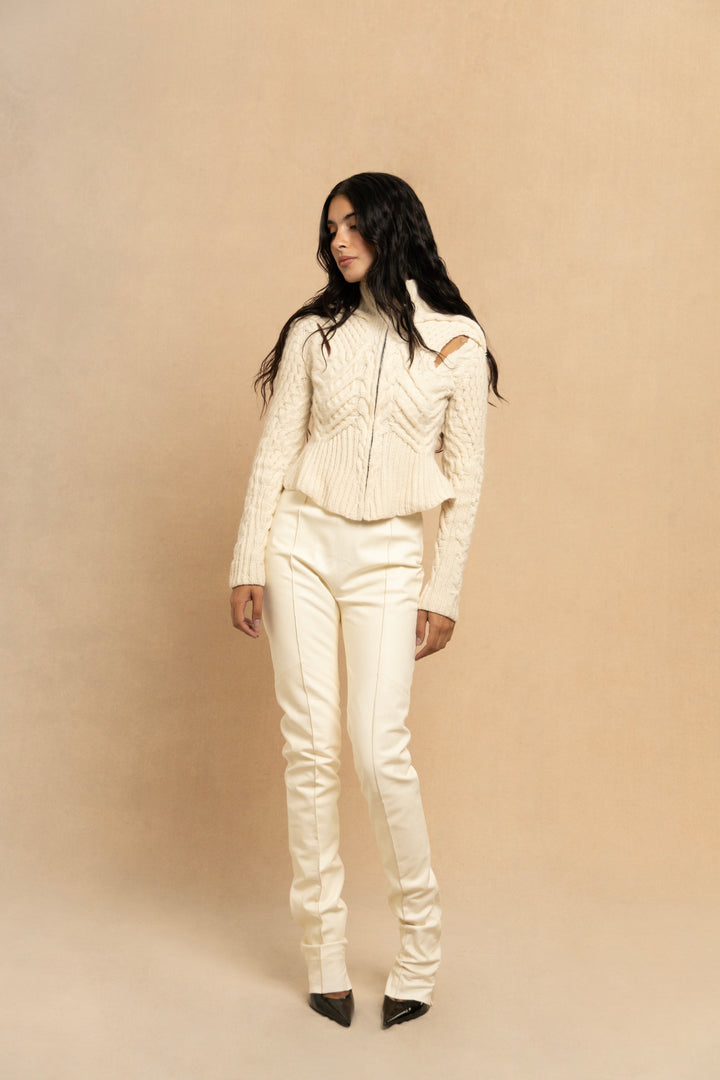 John Galliano Cream Anatomical Knit Jacket (AW 1990)