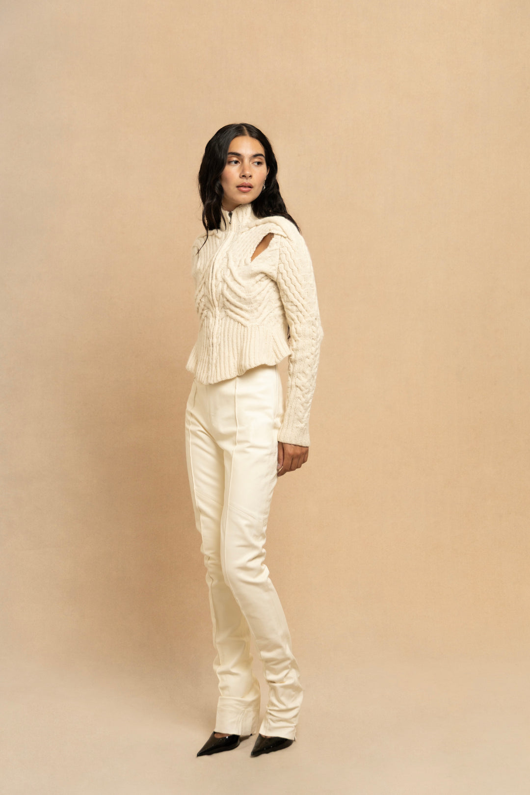 John Galliano Cream Anatomical Knit Jacket (AW 1990)