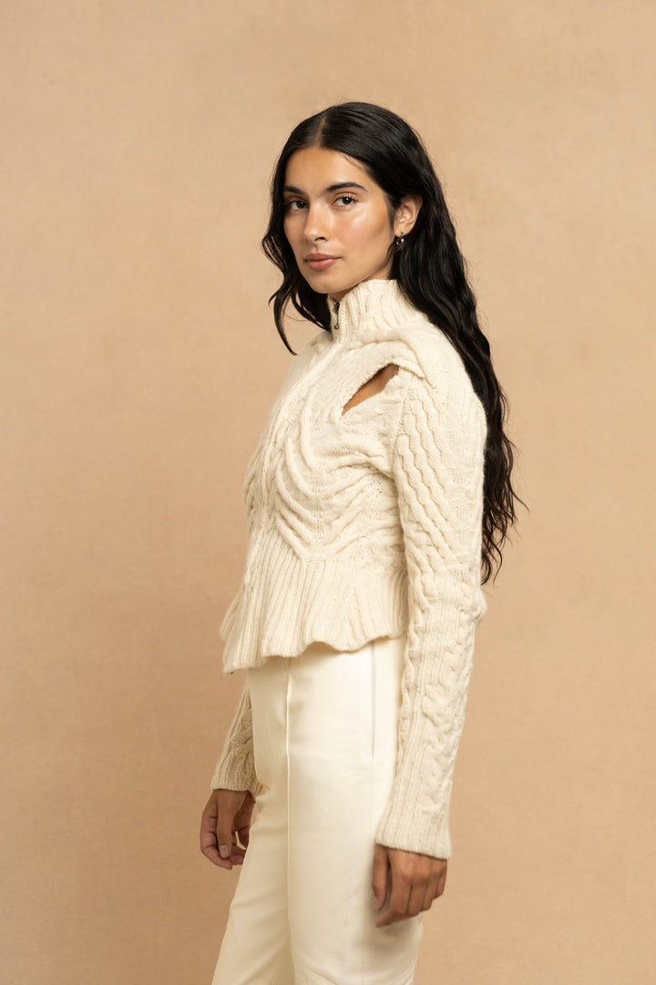 John Galliano Cream Anatomical Knit Jacket (AW 1990)