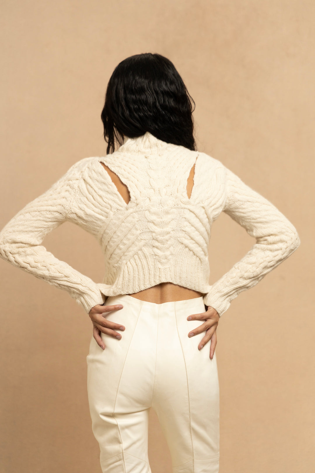 John Galliano Cream Anatomical Knit Jacket (AW 1990)
