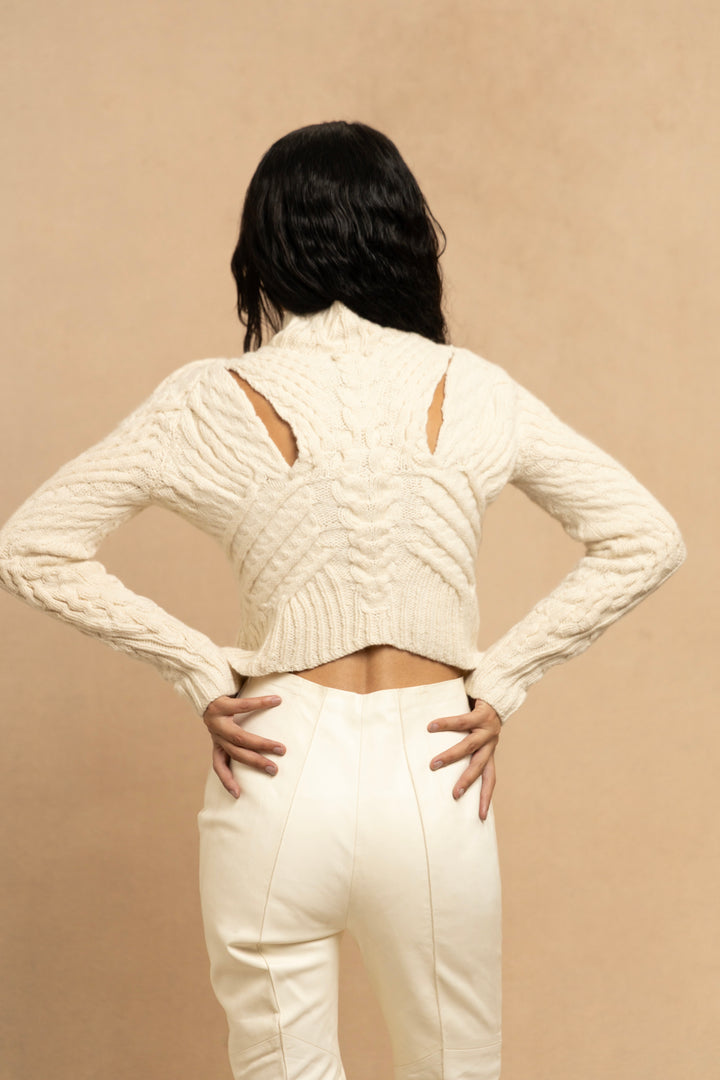 John Galliano Cream Anatomical Knit Jacket (AW 1990)