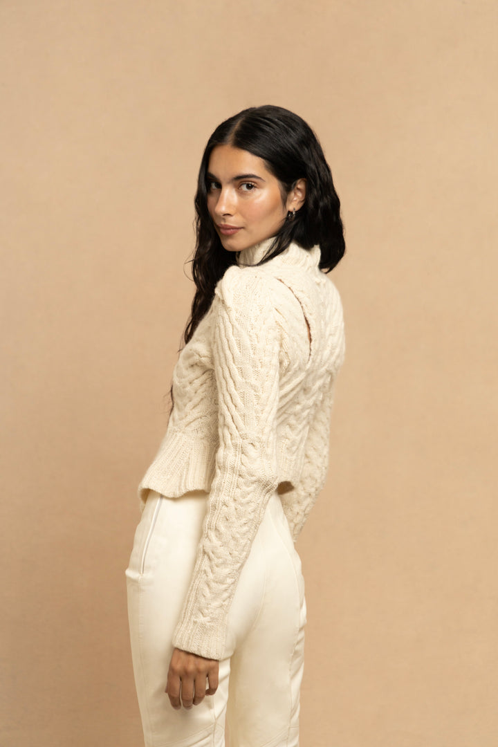 John Galliano Cream Anatomical Knit Jacket (AW 1990)