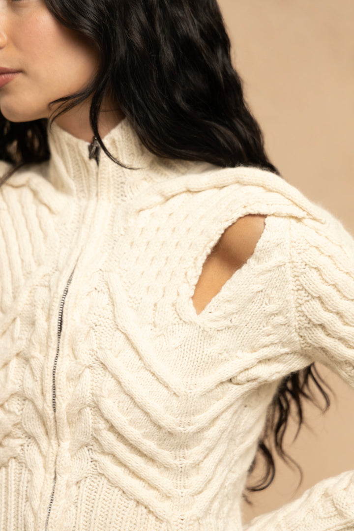 John Galliano Cream Anatomical Knit Jacket (AW 1990)