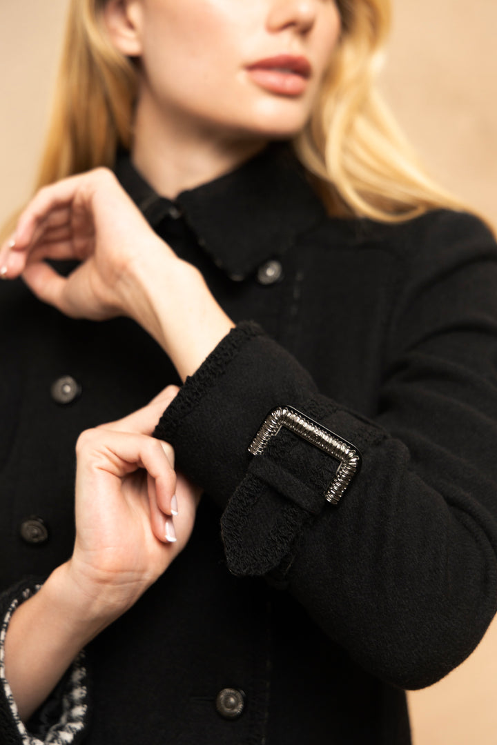 Chanel Black Wool Coat by Karl Lagerfeld (c. 2010s)