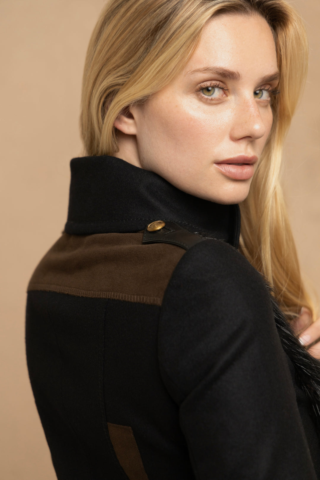 Gucci Black Wool Embroidered Military Jacket with Beaver Trim by Frida Giannini (AW 2008)