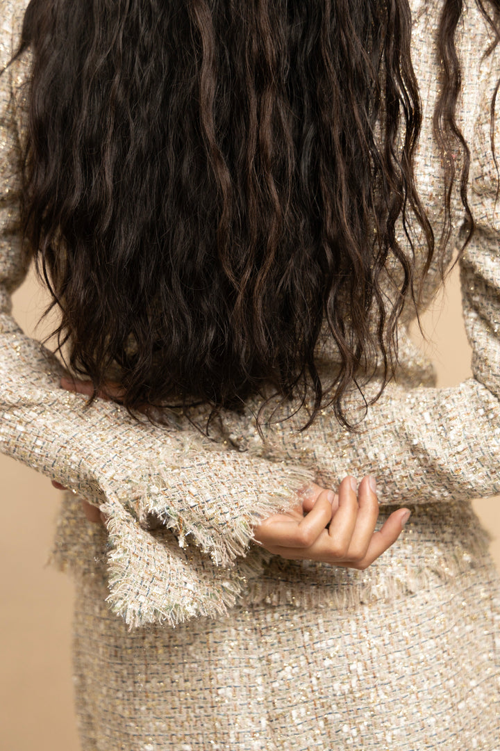 Chanel Metallic Pastel Fantasy Tweed Skirt Suit by Karl Lagerfeld (SS 2005)