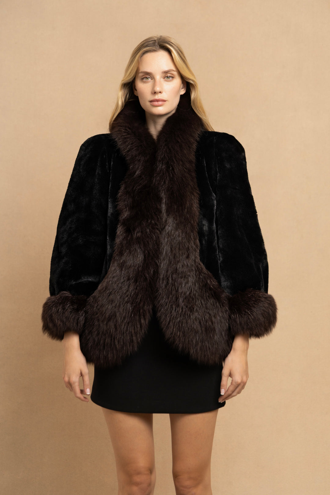 Yves Saint Laurent Black Mink and Fox Fur Jacket (c. 1980s)
