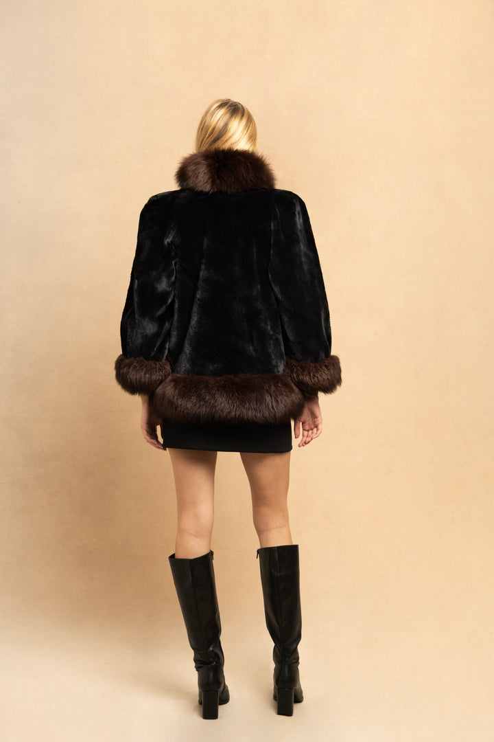 Yves Saint Laurent Black Mink and Fox Fur Jacket (c. 1980s)