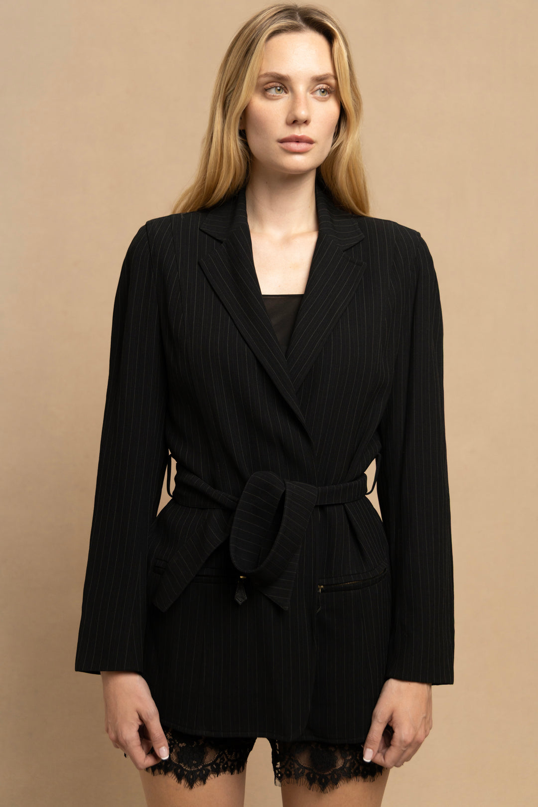 Hermès Pinstriped Wrap Jacket (c. 1990s)