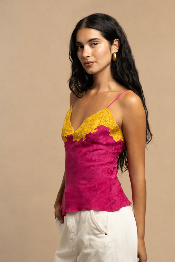 Christian Dior Fuchsia Jacquard Lace Camisole by John Galliano (AW 1998)