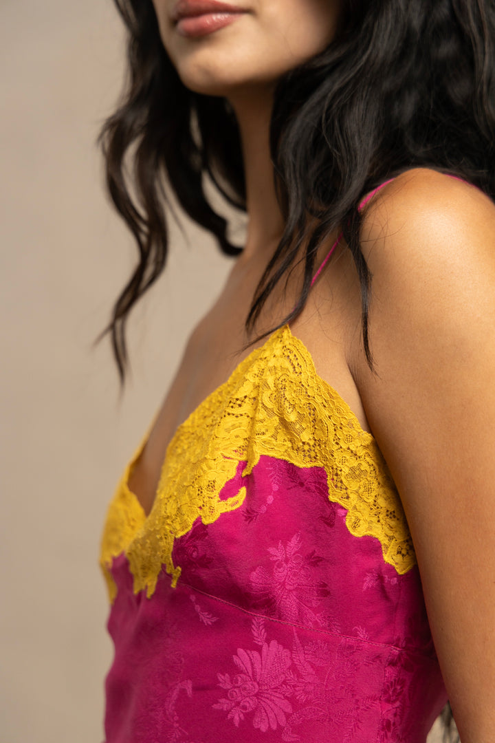 Christian Dior Fuchsia Jacquard Lace Camisole by John Galliano (AW 1998)