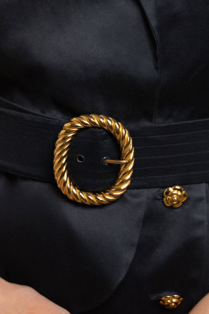 Chanel Navy Cotton Poplin Dress by Karl Lagerfeld (AW 1988)