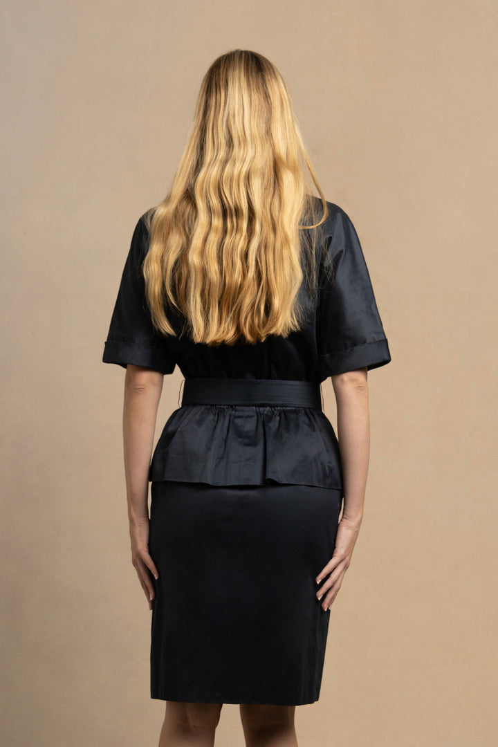 Chanel Navy Cotton Poplin Dress by Karl Lagerfeld (AW 1988)