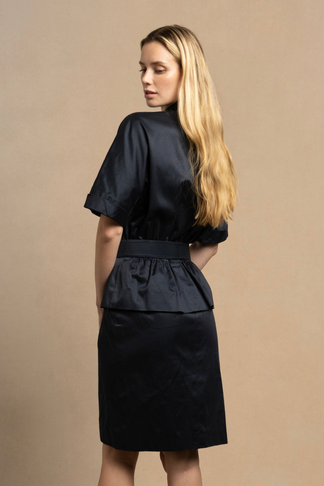 Chanel Navy Cotton Poplin Dress by Karl Lagerfeld (AW 1988)
