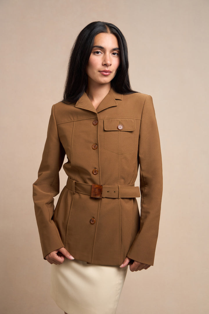 Prada Brown Nylon Safari Jacket (1990s)