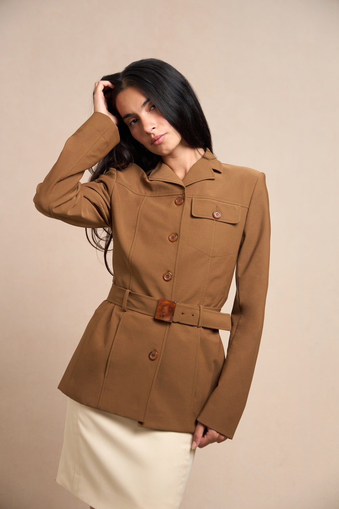 Prada Brown Nylon Safari Jacket (1990s)