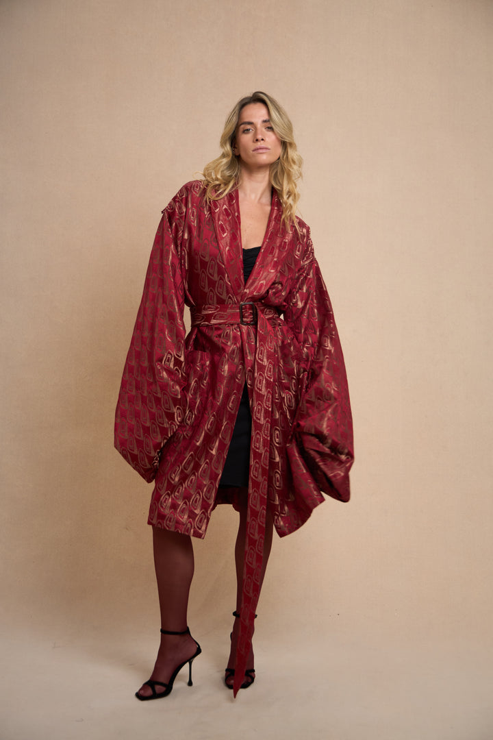 Jean Paul Gaultier Satin Jacquard Kimono Coat (AW 2002)