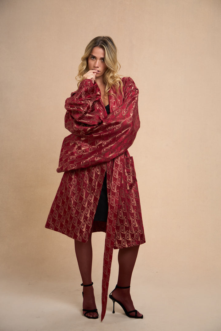 Jean Paul Gaultier Satin Jacquard Kimono Coat (AW 2002)