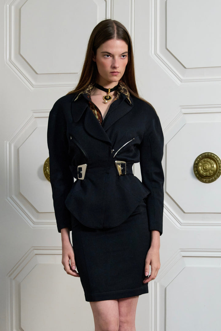 Thierry Mugler Black Wool Suit (c. 1980s)
