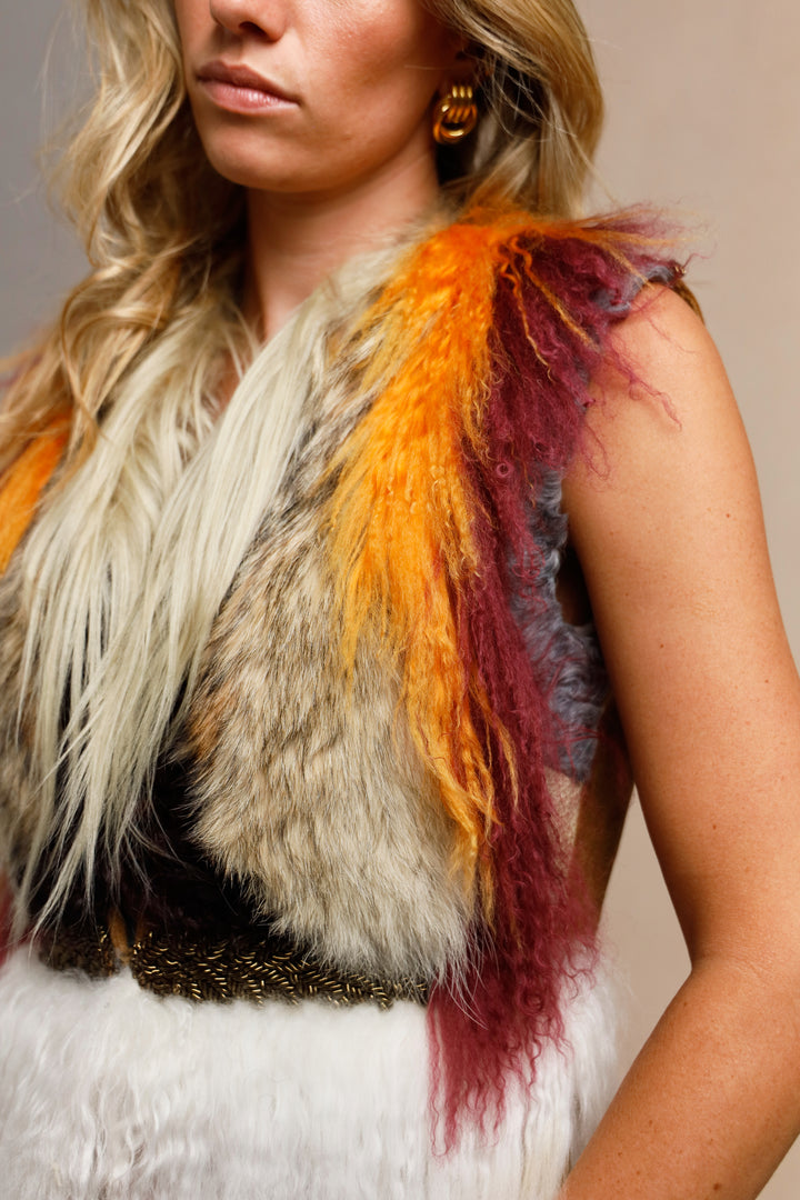 Gucci Calf Leather Striped Fur Jacket by Frida Giannini (SS 2015)
