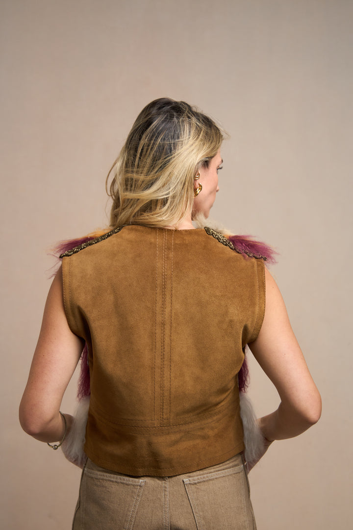 Gucci Calf Leather Striped Fur Jacket by Frida Giannini (SS 2015)