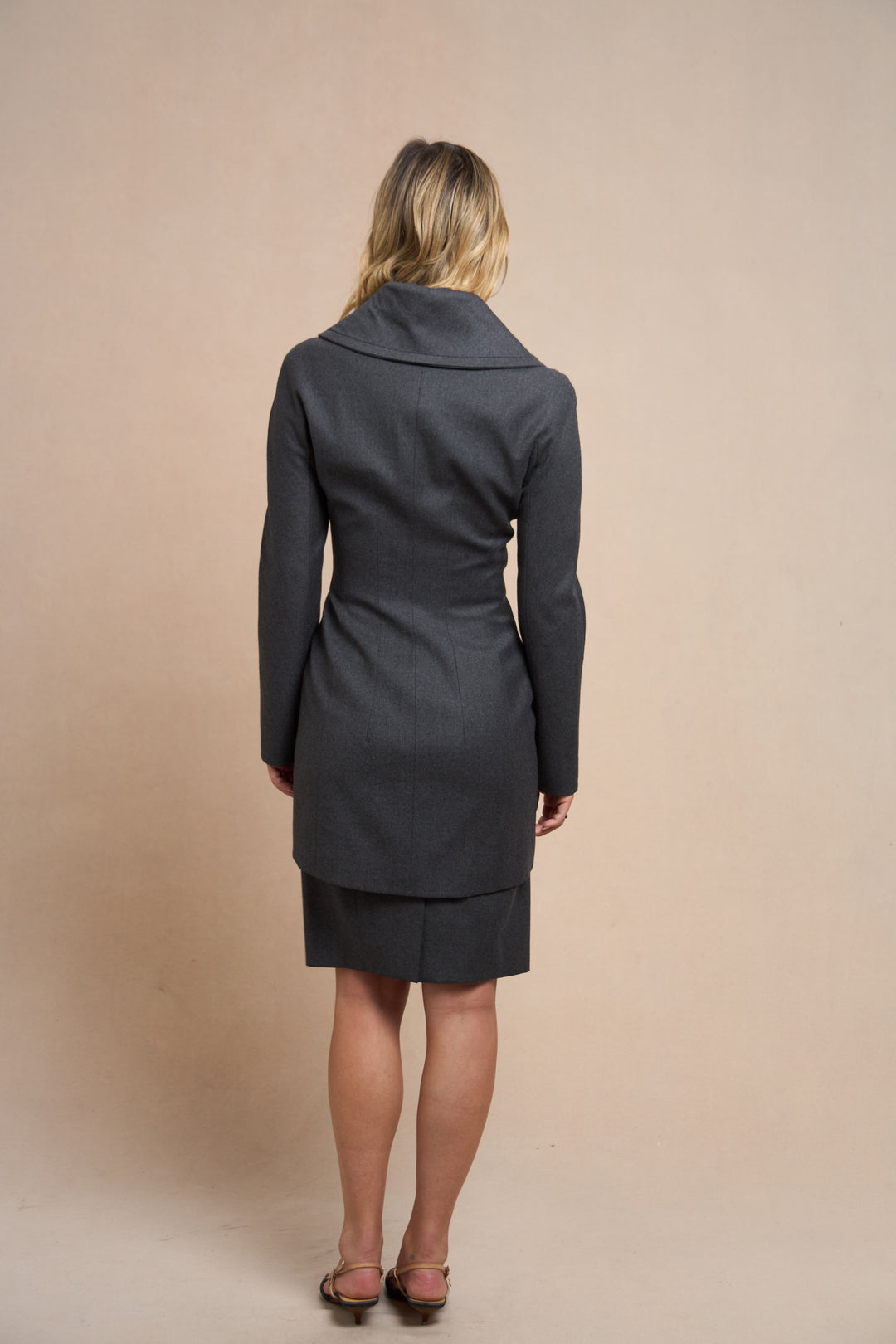 John Galliano Grey Wool Skirt Suit with Bow Detail (AW 1998)
