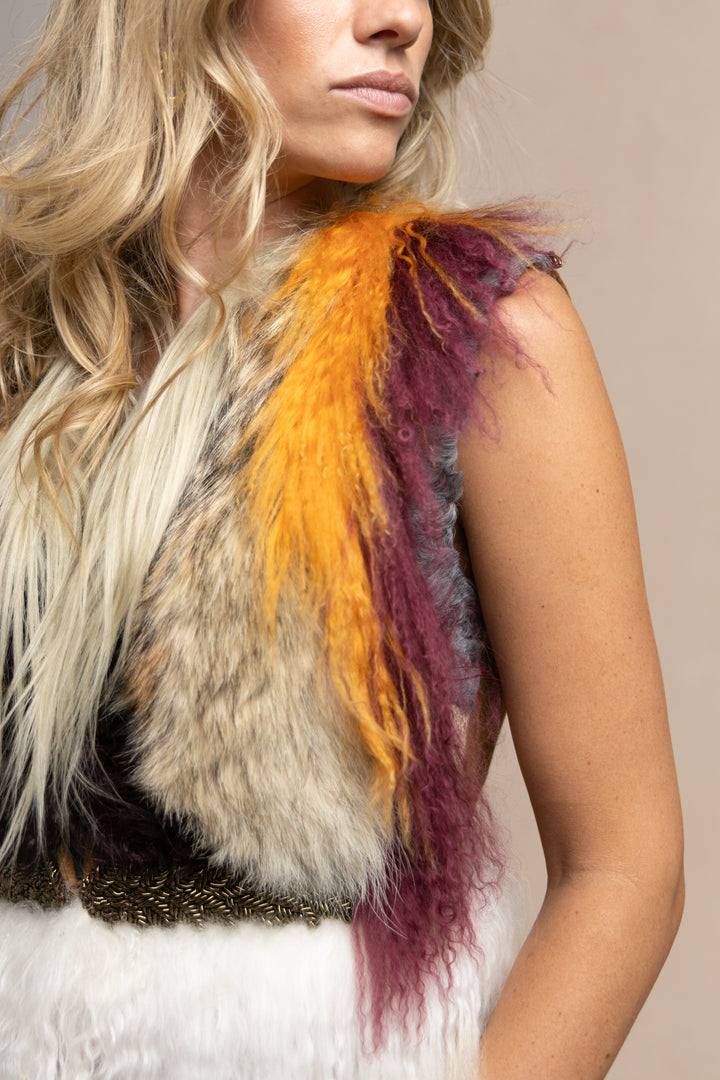 Gucci Calf Leather Striped Fur Jacket by Frida Giannini (SS 2015)
