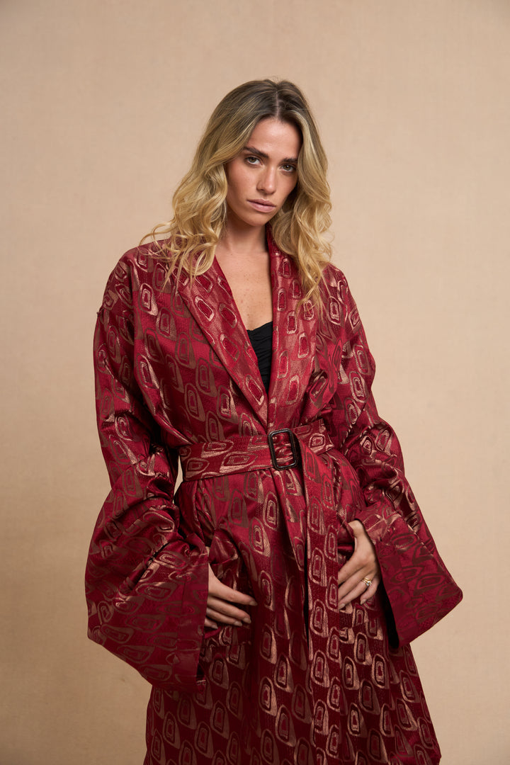 Jean Paul Gaultier Satin Jacquard Kimono Coat (AW 2002)