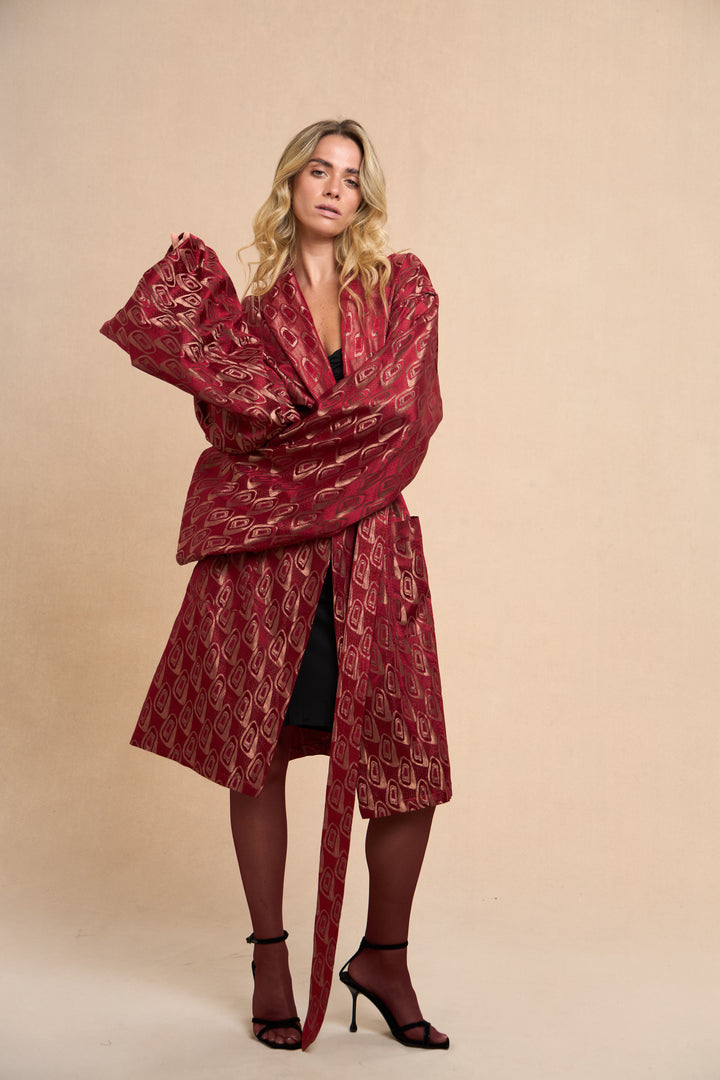Jean Paul Gaultier Satin Jacquard Kimono Coat (AW 2002)