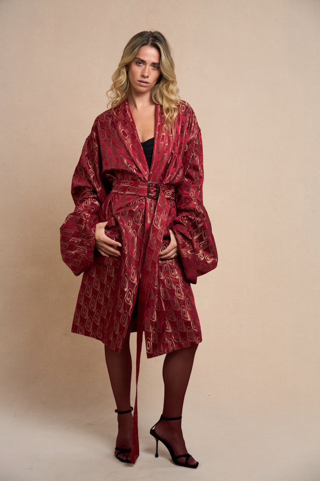 Jean Paul Gaultier Satin Jacquard Kimono Coat (AW 2002)