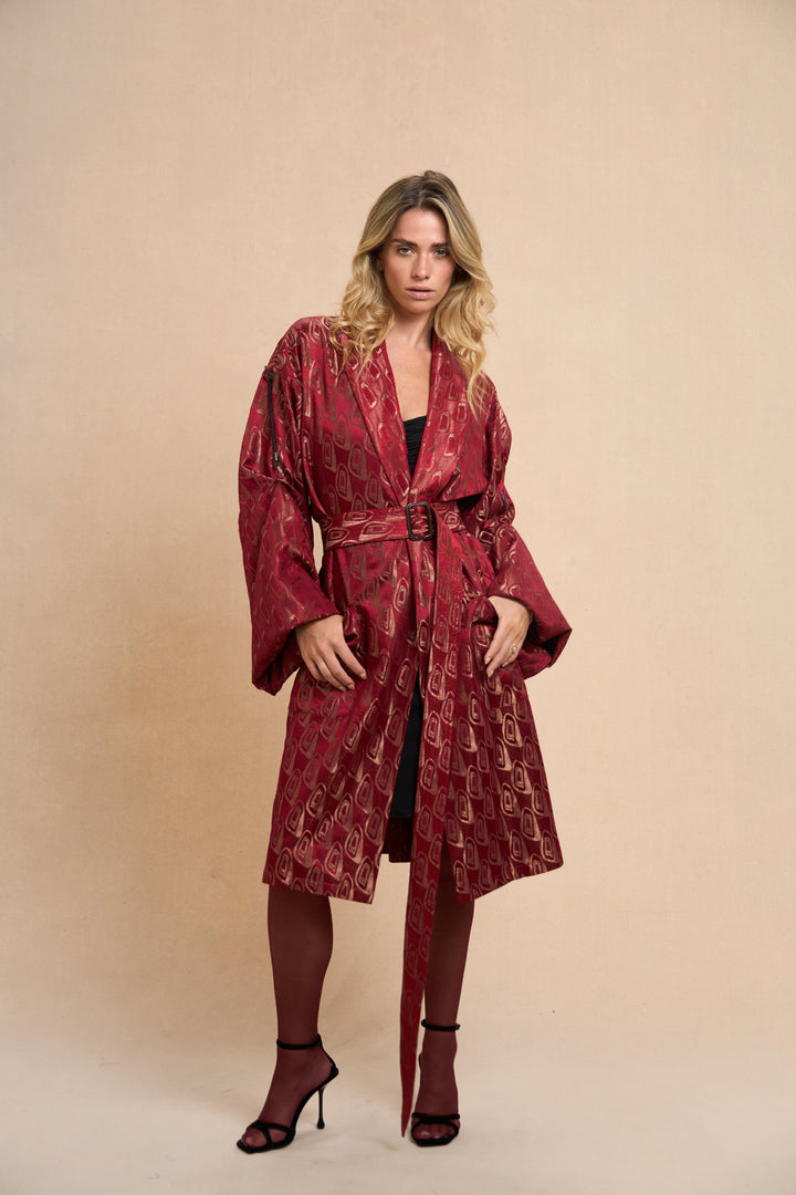 Jean Paul Gaultier Satin Jacquard Kimono Coat (AW 2002)