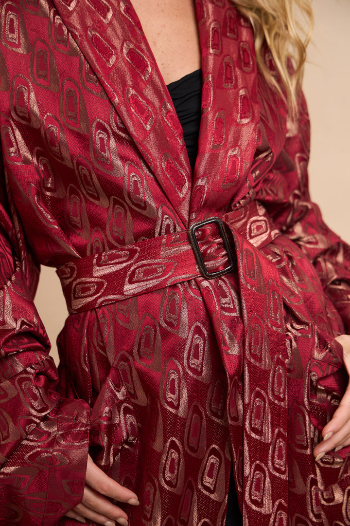 Jean Paul Gaultier Satin Jacquard Kimono Coat (AW 2002)