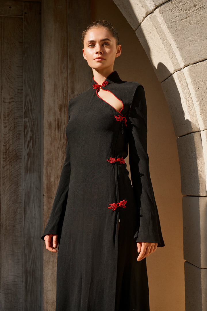Jean Paul Gaultier Black Crêpe Cheongsam-Inspired Dress (c. 2000)