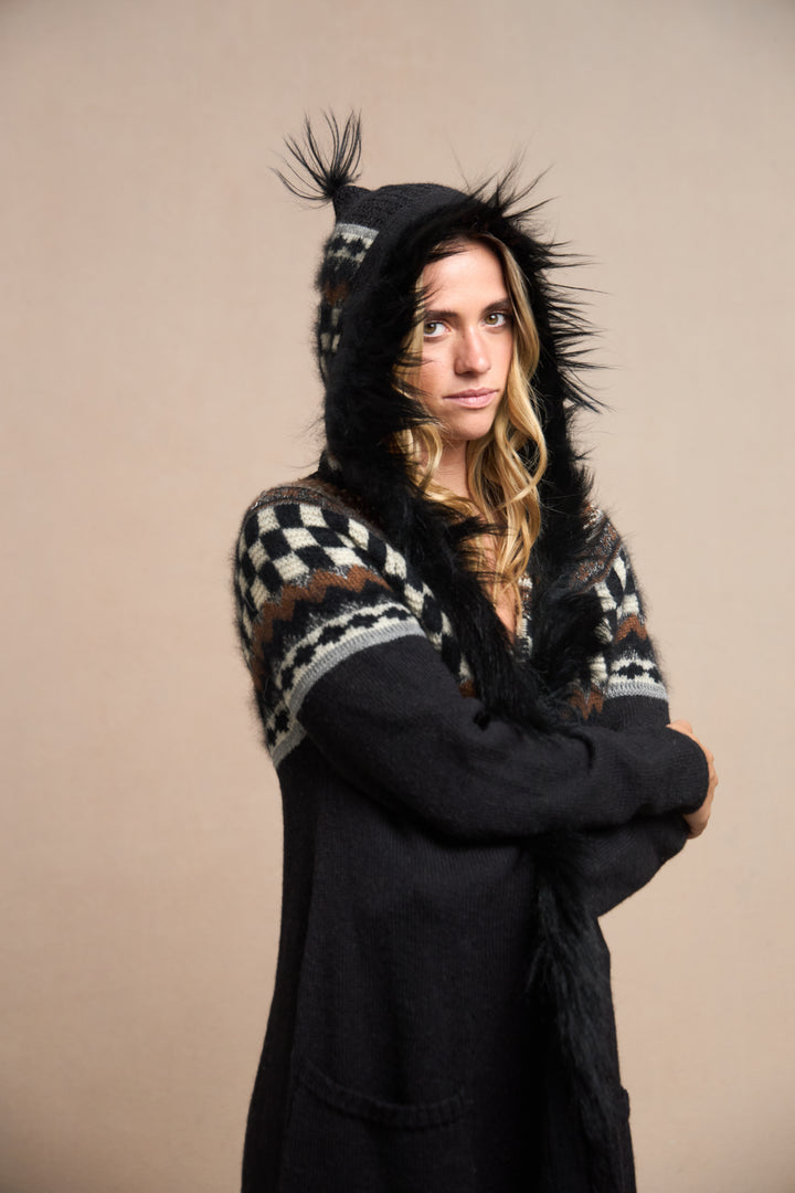 Jean Paul Gaultier Fair Isle Alpaca Hooded Cardigan (AW 1998)