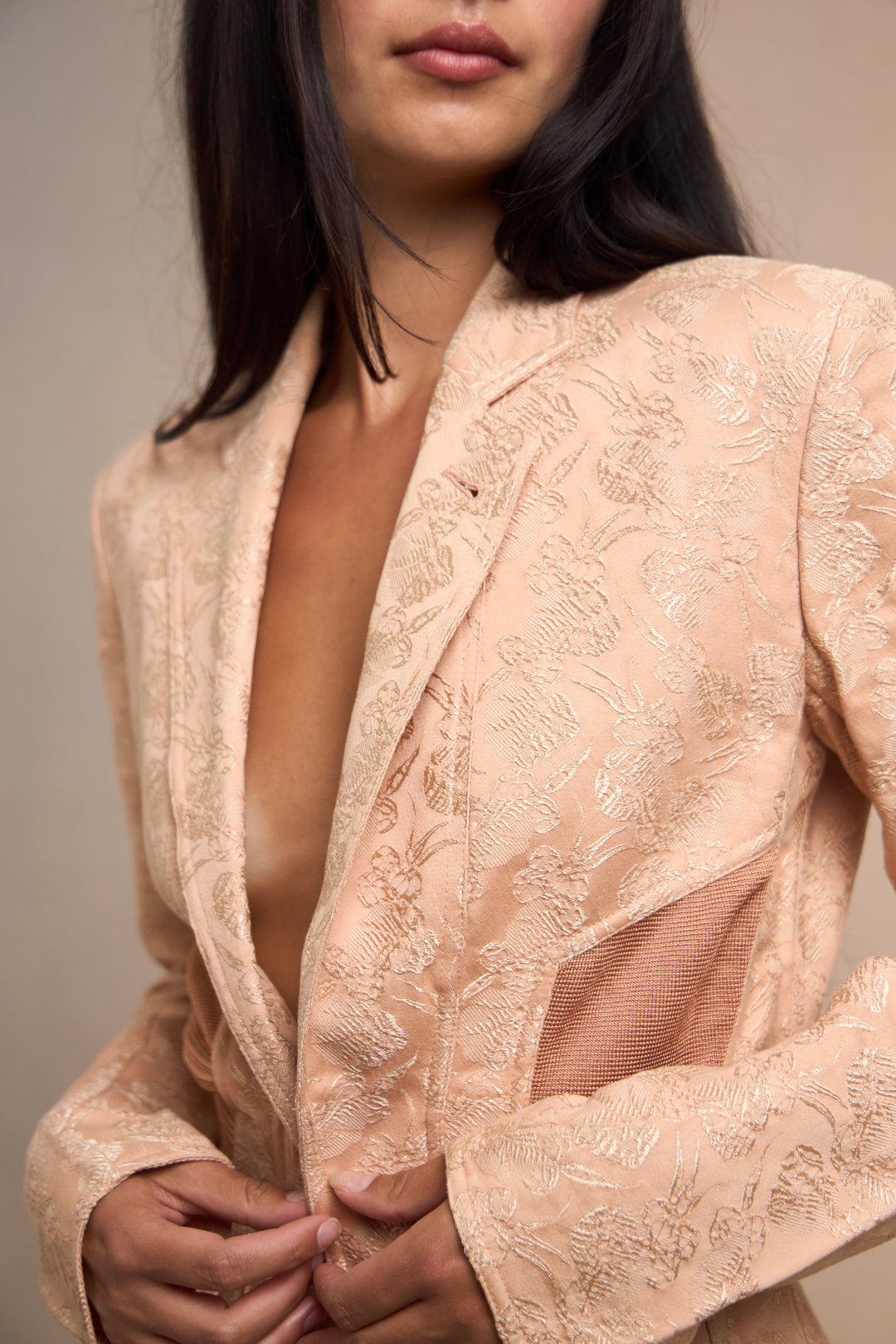Jean Paul Gaultier Blush Embroidered Corset Jacket (SS 2004)