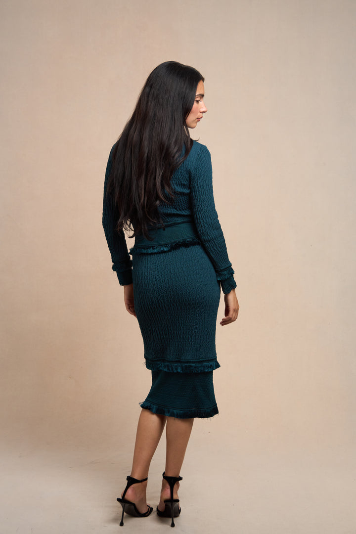 John Galliano Teal Knit Dress, Unlabelled (c. 1990s)