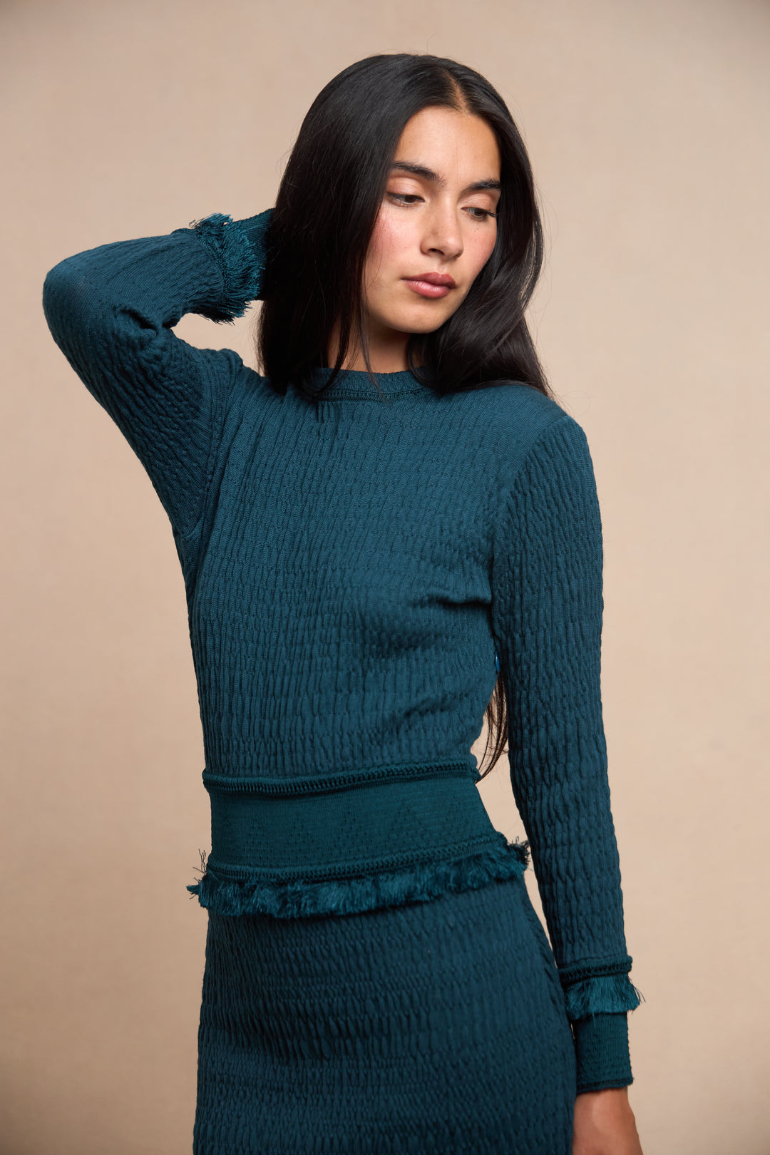 John Galliano Teal Knit Dress, Unlabelled (c. 1990s)