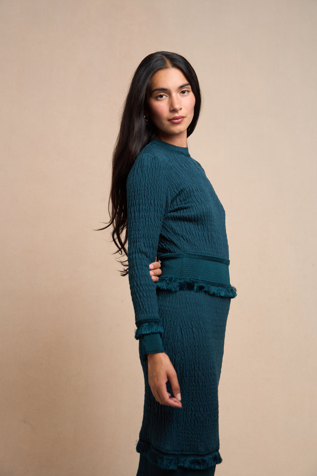 John Galliano Teal Knit Dress, Unlabelled (c. 1990s)