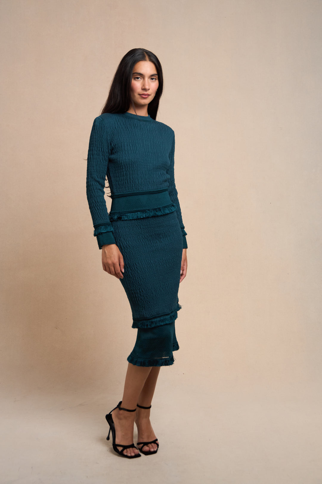 John Galliano Teal Knit Dress, Unlabelled (c. 1990s)