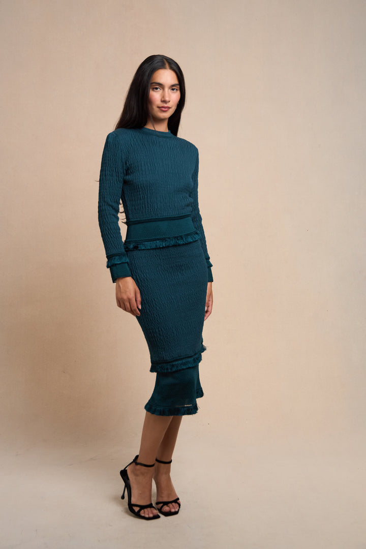 John Galliano Teal Knit Dress, Unlabelled (c. 1990s)